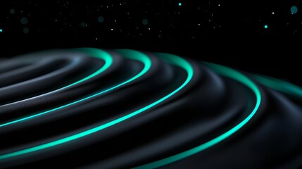 Obraz premium Abstract wave patterns in teal and black tones