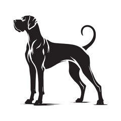 High-resolution Great Dane silhouette for premium quality designs - Great Dane illustration - minimal Great Dane vector - dog silhouette
