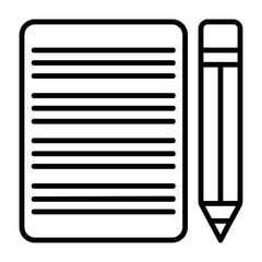 Handwriting practice sheet Outline Style Icon