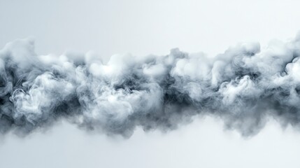 Abstract Smoke Clouds Against Light Gray Background