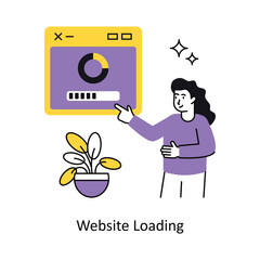Website Loading Concept vector illustration.  isolated on white Background.