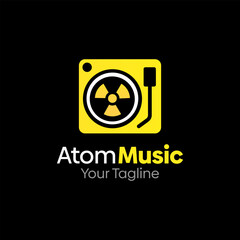 Atom Music Logo Design Template. Good for Business, Agency, Community and Organization