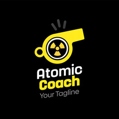 Atomic coach Logo Design Template. Good for Business, Agency, Community and Organization