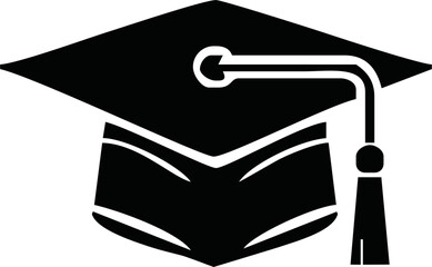 graduation cap. graduation logo vector.Graduation student black cap and diploma. 