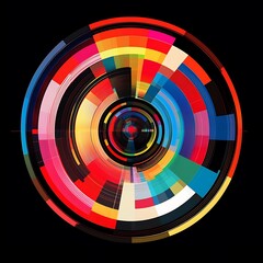 Colorful abstract circular design with vibrant colors