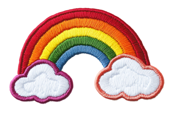 Embroidery Rainbow isolated on white & transparent a background.