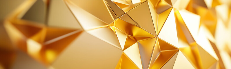 Abstract gold background with low-poly geometric
