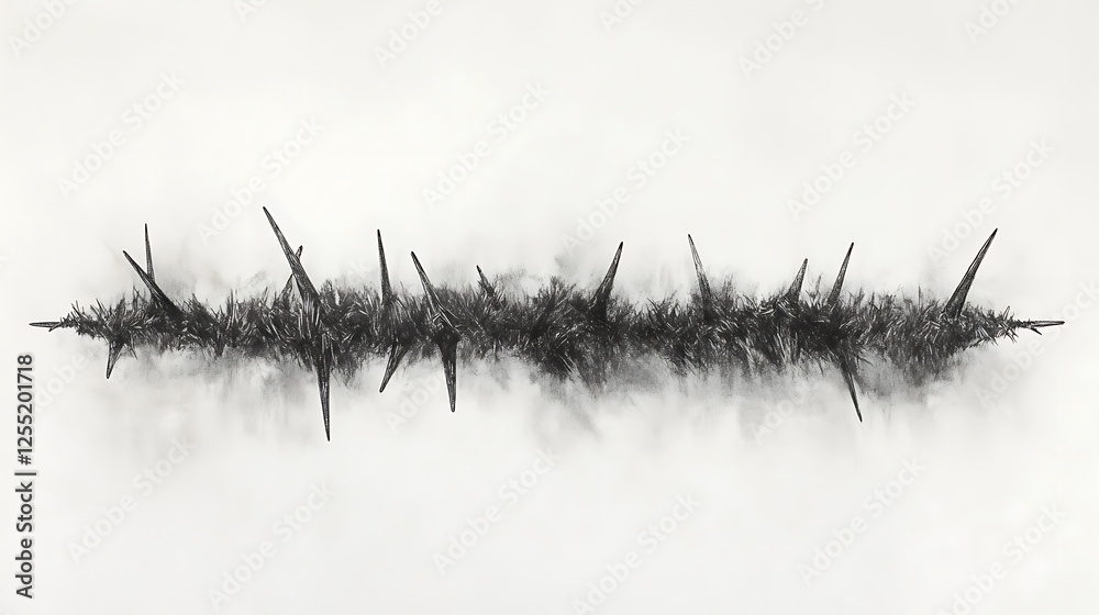 Poster Abstract thorns on white background.  Possible use Graphic design element