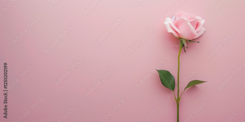 Poster a minimalist aesthetic featuring a soft rose backdrop, minimalist design elements arranged symmetric