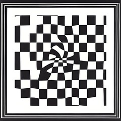 Abstract checkered pattern, optical illusion, graphic design