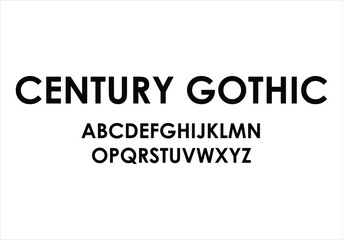 Century Gothic font for logo and headline. Isolated vector typeset