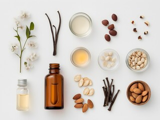 Vanilla Bean Extract and Almonds for Culinary and Skin Care Remedies