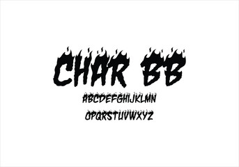 Obraz premium Char BB font for logo and headline. Isolated vector typeset