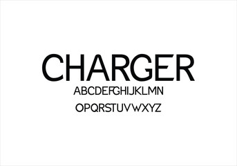 Charger font for logo and headline. Isolated vector typeset