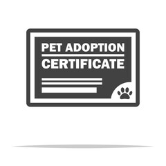 Pet adoption certificate icon transparent vector isolated
