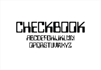 Check book font for logo and headline. Isolated vector typeset