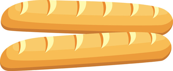 Two freshly baked golden baguettes resting on a clean white background, highlighting their crisp texture and releasing an inviting aroma that entices the senses