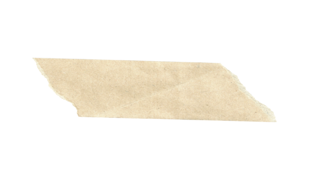 Vintage Torn Paper Ticket Stub with Perforated Edge on Transparent Background, Adhesive paper tape isolated on a white background