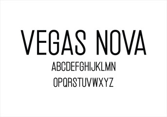 Vegas Nova font for logo and headline. Isolated vector typeset