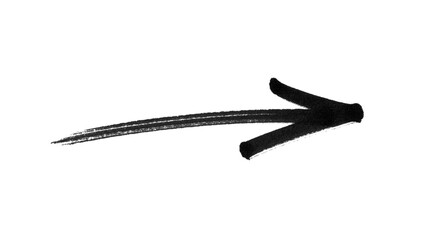 hand-drawn arrow marker isolated PNG transparent, hand-drawn brush stroke arrows on transparent background.	