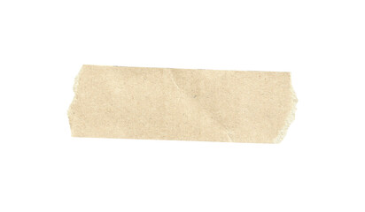 Vintage brown Torn Paper on a Transparent Background, Adhesive paper tape isolated on a white...