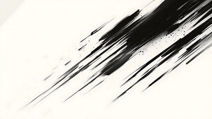 Abstract black ink splatter on white background. Possible use Graphic design element
