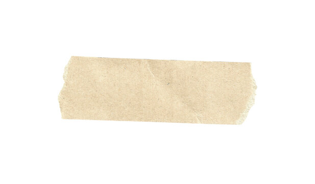 Vintage brown Torn Paper on a Transparent Background, Adhesive paper tape isolated on a white background