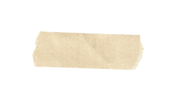 Vintage brown Torn Paper on a Transparent Background, Adhesive paper tape isolated on a white background