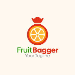 Fruit Bagger Logo Design Template. Good for Business, Agency, Community and Organization