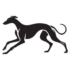 Distinctive Greyhound silhouette featuring a fast-running form - Greyhound illustration - minimal Greyhound vector - dog silhouette
