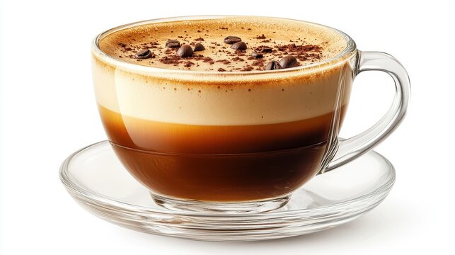 doppio espresso macchiato isolated on transparent background