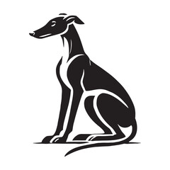 Greyhound silhouette ideal for posters, graphics, and art - Greyhound illustration - minimal Greyhound vector - dog silhouette

