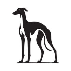 Dynamic Greyhound silhouette featuring artistic precision - Greyhound illustration - minimal Greyhound vector - dog silhouette
