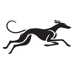 Bold Greyhound silhouette emphasizing agility and strength - Greyhound illustration - minimal Greyhound vector - dog silhouette
