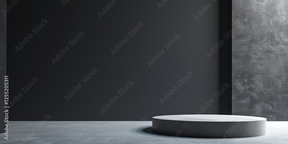 Poster a minimalist aesthetic featuring a stark black backdrop, minimalist design elements arranged asymmet
