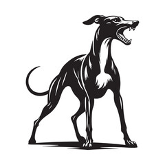 Elegant Greyhound silhouette for stylish and modern designs - Greyhound illustration - minimal Greyhound vector - dog silhouette
