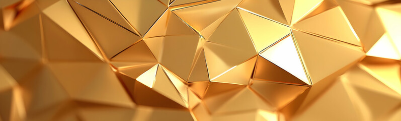 A golden background with a low-poly design