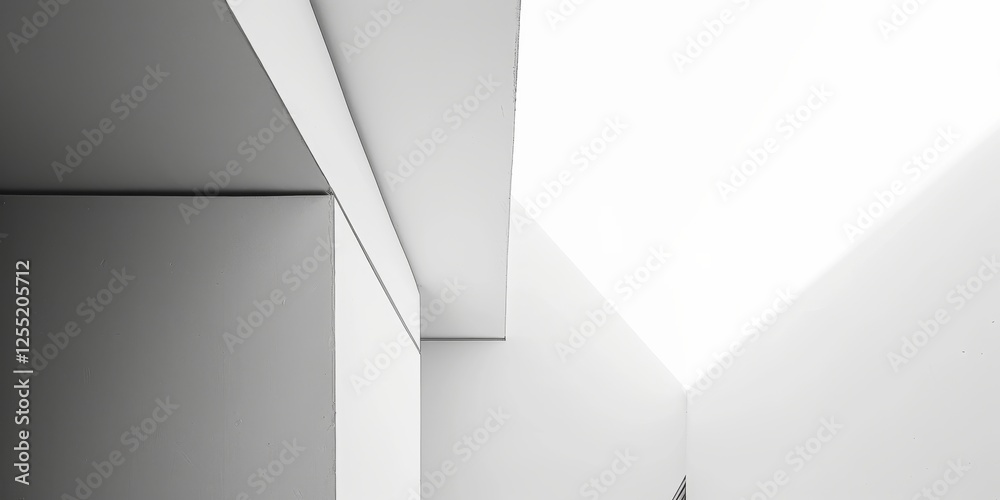 Poster a minimalist aesthetic featuring a stark white backdrop, clean lines and minimalist shapes in a bala