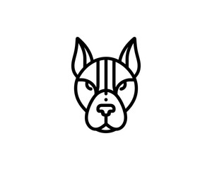 Minimal Line Art Dog Outline Logo Design Icon Symbol Vector Template