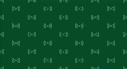 Seamless horizontal pattern with green bow tie. Vector St. Patrick's Day repeat pattern for decoration and print. Holiday elegance repetition pattern