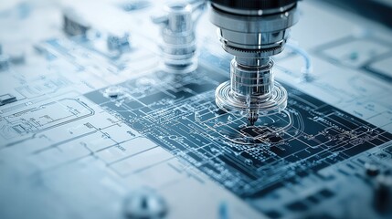 The prototype of an innovative medical device rests on an intricate biomedical engineering schematic that represents the intersection of precision mechanics and healthcare technology.