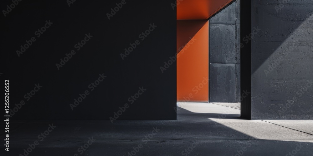 Poster a minimalist aesthetic highlighted by a solid black background, simple shapes and negative space, co