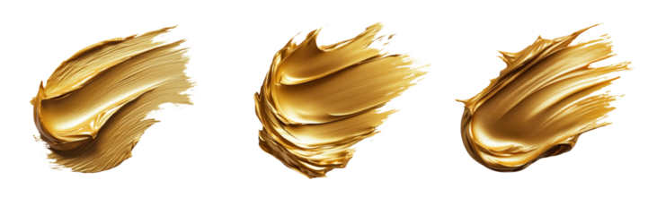 Dynamic gold paint strokes a creative studio for artistic expression