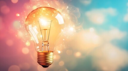 Glowing lightbulb, creative idea, concept, inspiring image