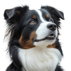 Fototapeta premium Head shot of a black and white Border Collie pant