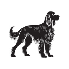 Well-defined Irish Setter silhouette ideal for artistic creations - Irish Setter illustration - minimal Irish Setter vector - dog silhouette

