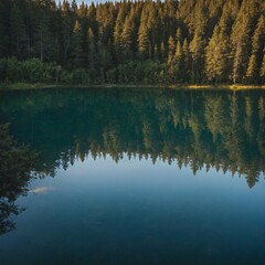 A lake so clear that the reflection of the sky looks like a portal to another world.