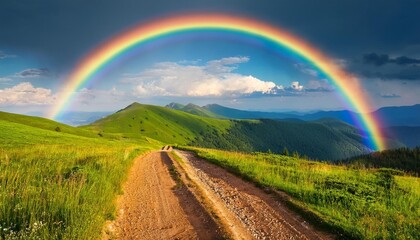 Naklejka premium mountain on the rainbow