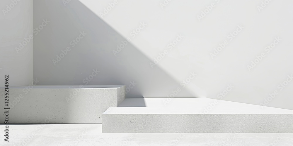 Poster A minimalist composition featuring a stark white backdrop, Abstract minimalistic design with geometric patterns, Contemporary minimalist style