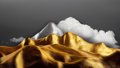 Fototapeta na wymiar golden silk on the gry